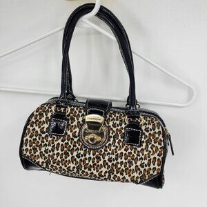 Vintage Liz Claiborne Cheetah Print Mob Wife Y2K Small Barrel / Duffel Purse